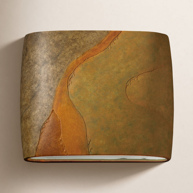 Logan Ceramic Wall Light, Harvest Yellow Slate, Incandescent, 9.75" H x 12" W x 4" D