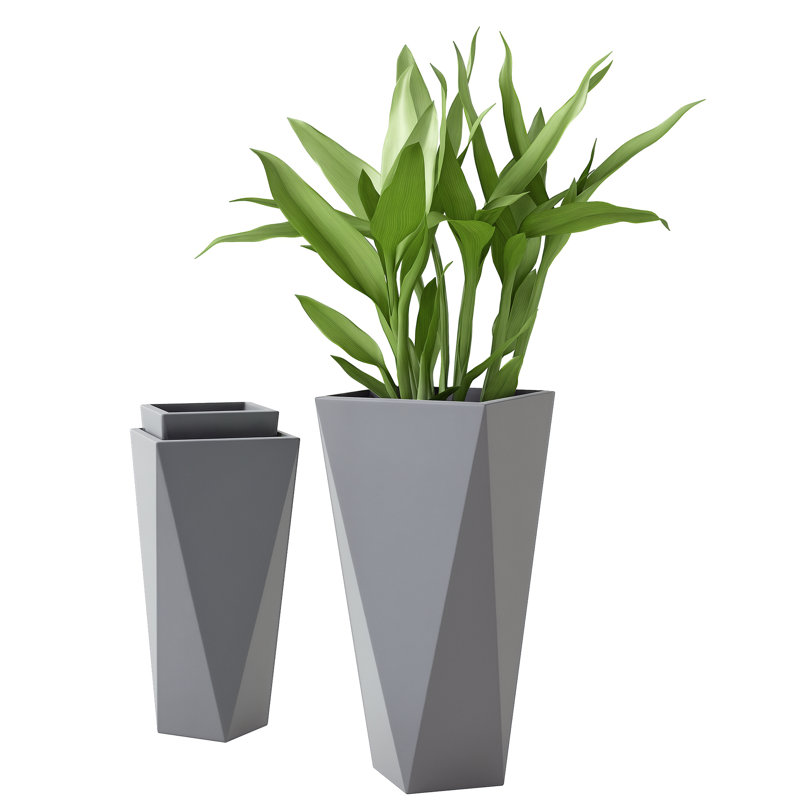 Kise Pot Planter, Gray, 28.75" H x 24.5" W x 20.5" D