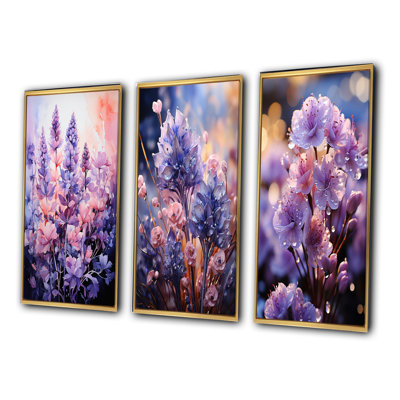 «Meadow Lavender Enchantment», 3 pièces sur toile