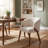 Upholstered Dining Chair with Wooden Legs-1130906505