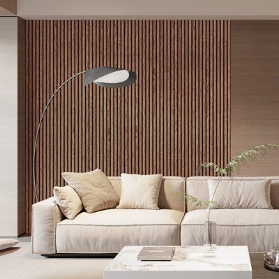  2 PCS x 106"L x 20.5"W Acoustic Slat Wall Panels, Eco-Wood Look for Home/Office Wall & Ceiling