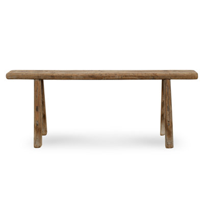 Lily's Living Vintage Noodle Bench, Weathered Natural Wood Finish 