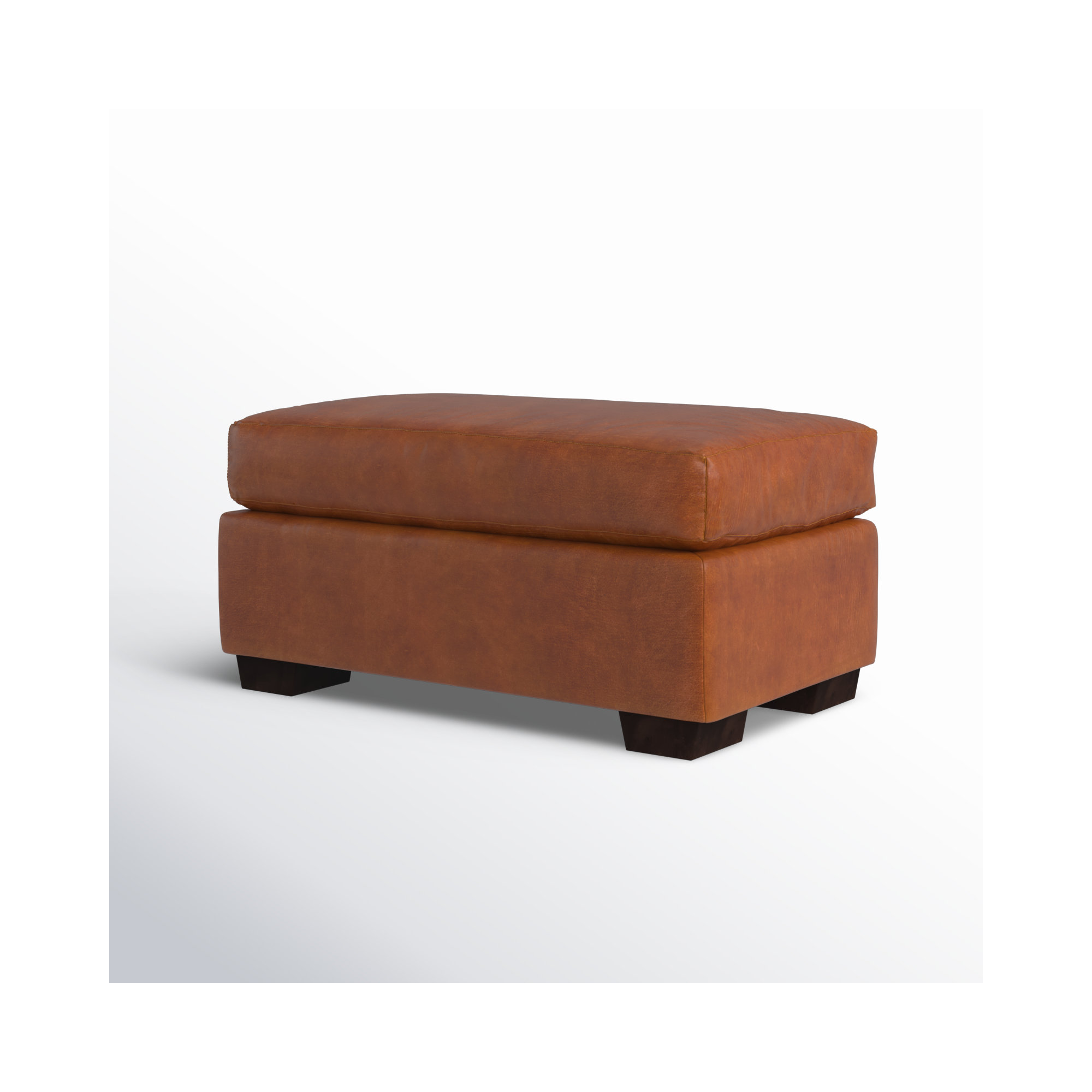 Cranbrook Upholstered Ottoman, Bruno Canyon Genuine Leather