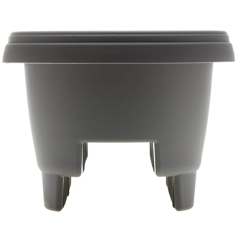 Jardinière ronde en plastique Classic Classic, Gris anthracite, H 9 po x l 12 po x P 12 po
