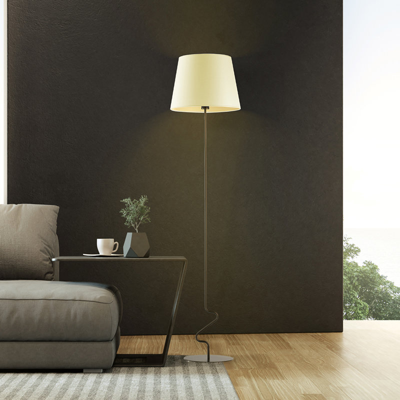 Koga 174cm Traditional Floor Lamp, Gold, Green Botlle