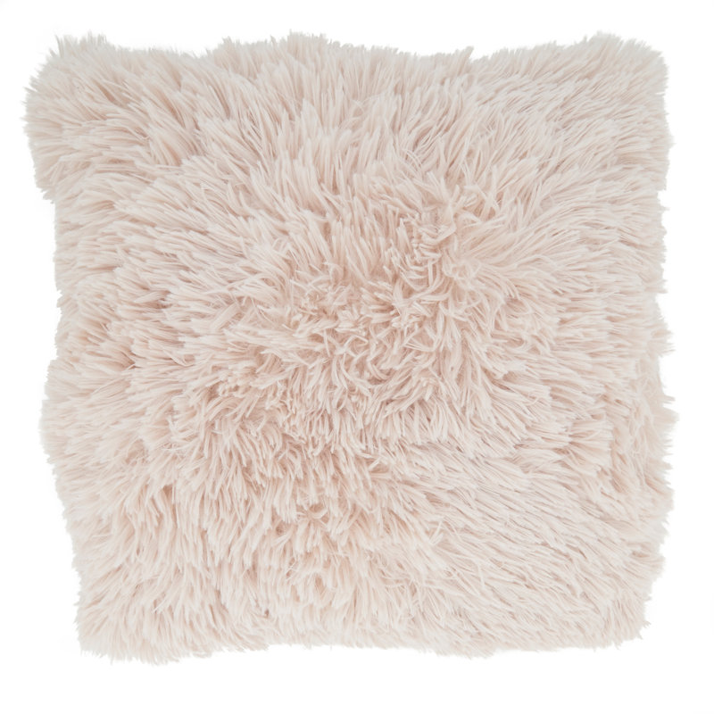 Juneau Faux Fur Pillow Cover & Insert, Polyester, Natural