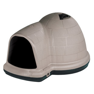 Niche pour chien en plastique taupe