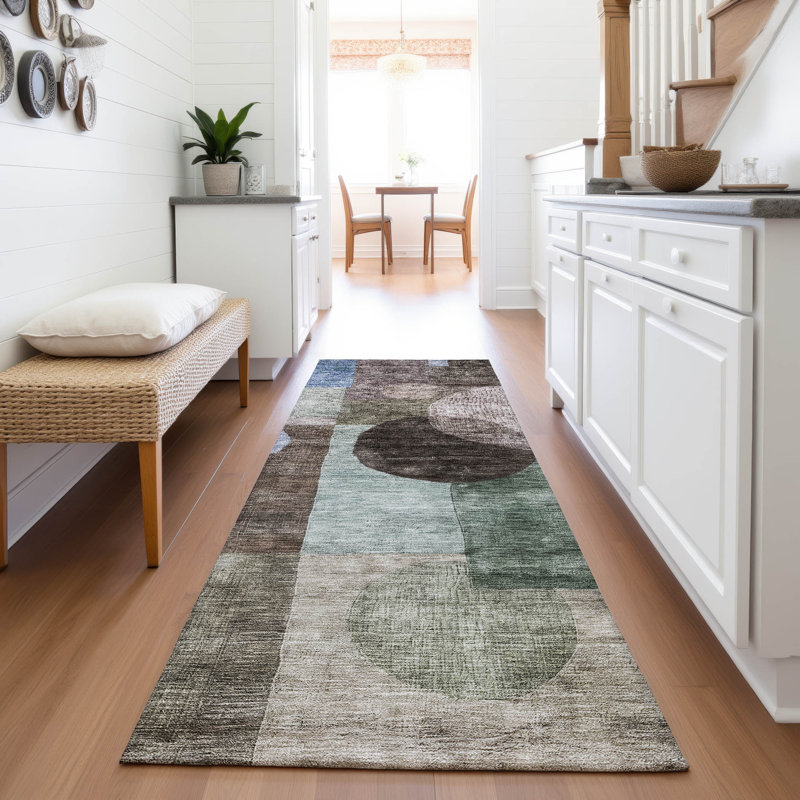 Premium Machine Washable Konopka AMF1114 Geometric Rug, Runner 2'3" x 7'6"