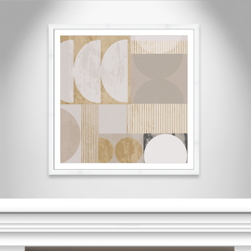 «Golden Balance II» par , 42.5'' W x 42.5'' H, Matted Print, Satin White