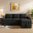 L-shaped Convertible Sofa Bed With Reversible Chaise Lounge, Two Cup Holders, Two Usb Ports And Ample Storage Space-1248625837