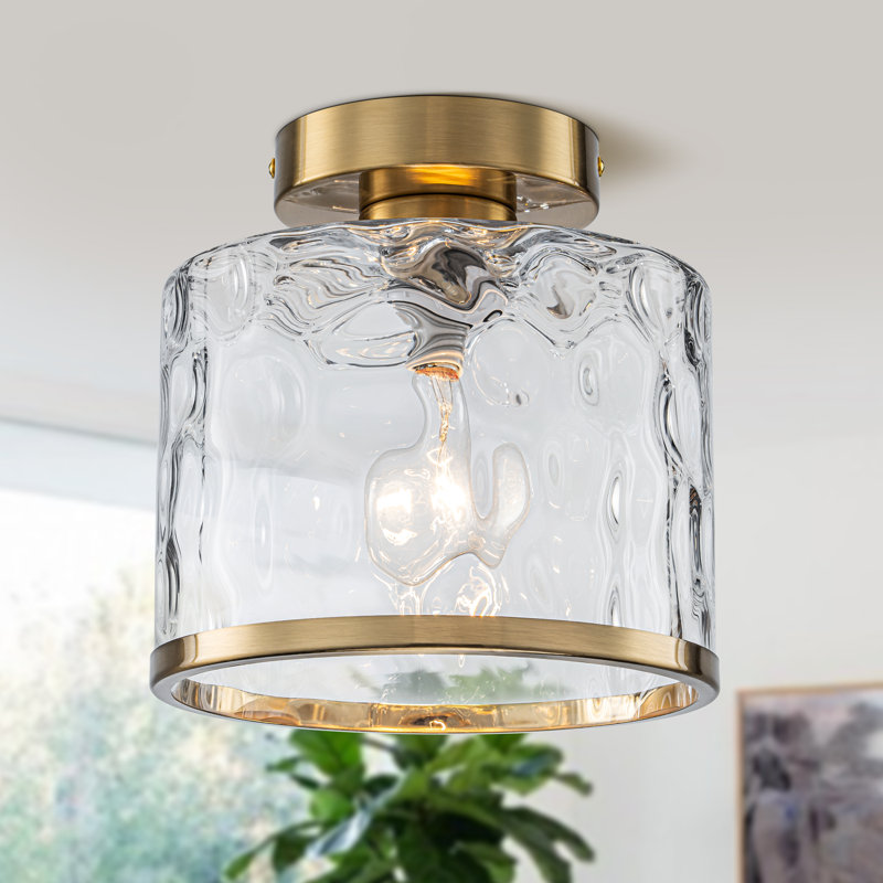 Plafonnier semi-encastré 1 lumière Alixandra, Laiton