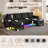 109" Sectional Couches For Living Room, 4 Seat Sectional Sofa With Rgb Light/wireless Charging/usb/type-c-756190066