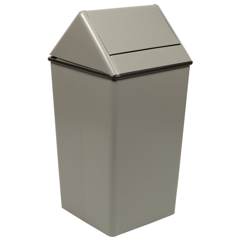 Waste Watchers Steel Swing Top Kitchen Trash Can, Stainless Steel, 13, Swing top lid