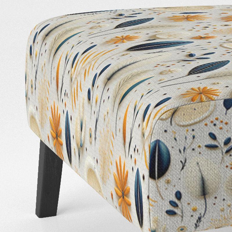 Fauteuil de chambre rembourré bleu et blanc