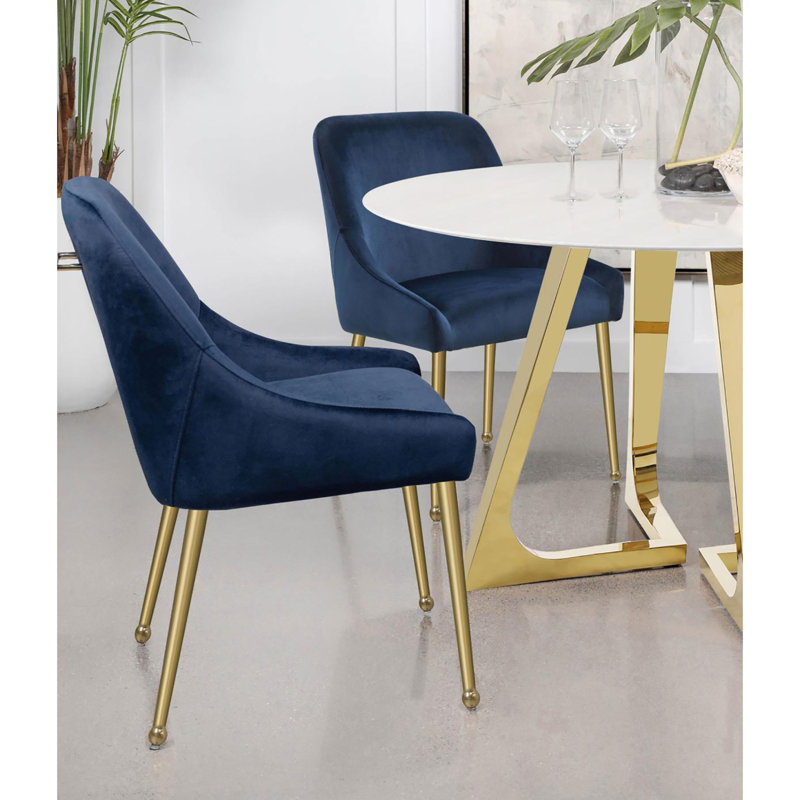 Chaise à oreilles (ensemble de 2), Doré, Bleu