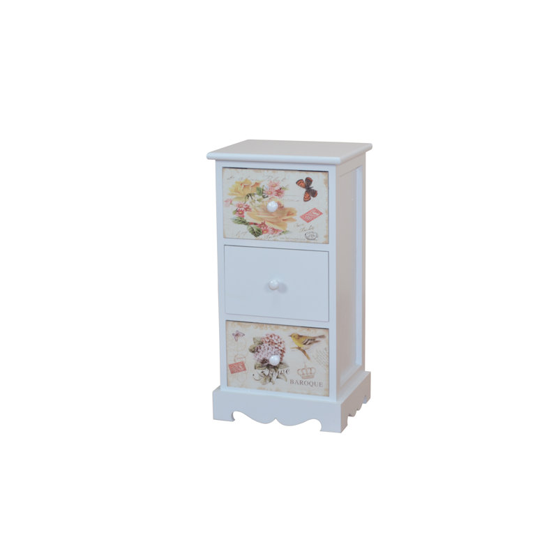Rolando 3 Drawer 30cm W, White