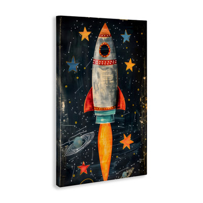 Blast Off Rocketship Canvas, design by Creative Studio
