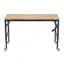 Établi réglable de 60 po pour le garage, poste de travail robuste en bois d'hévéa avec prises de courant et roues, table de travail en bois franc d'une capacité de charge de 2 000 lb pour atelier, garage, bureau, maison, commercial