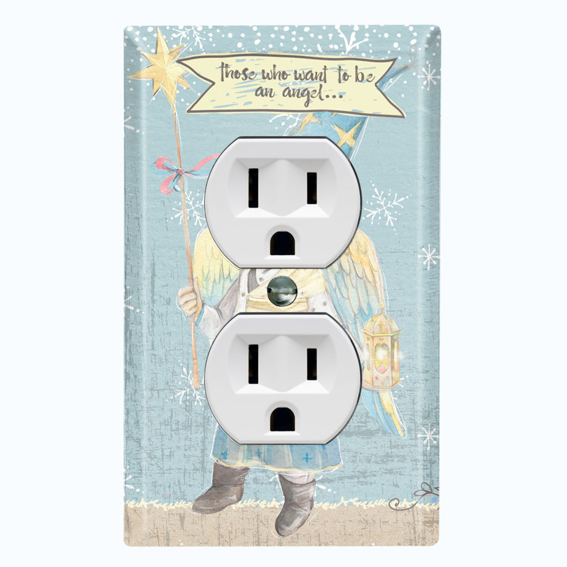 Angel Wings Snow Stars Bells 2-Gang Toggle Light Switch Wall Plate
