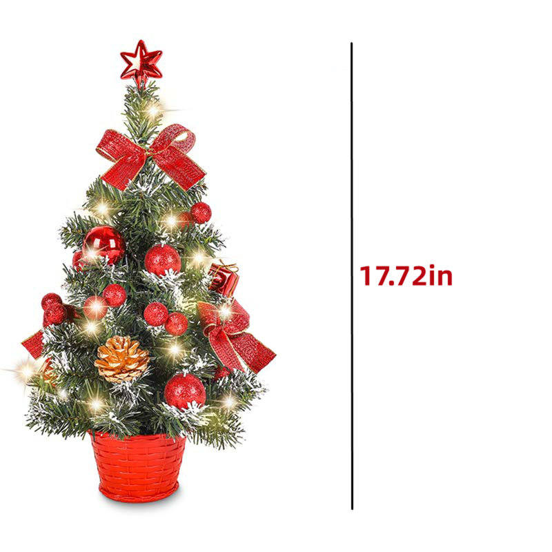 15.74" Tabletop Mini Christmas Tree, Red