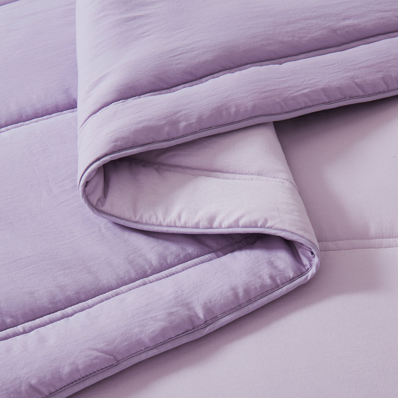 Oslo Soft Reversible Quilted Comforter Set, Twin XL Comforter + 1 Standard Sham, Purple