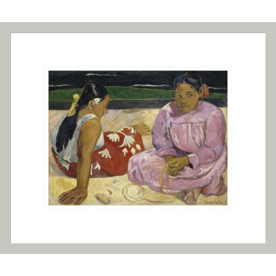 Femmes de Tahiti ou sur la plage par Paul Gauguin - Estampe numérique encadrée