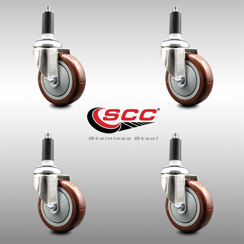 Polyurethane Casters, Maroon