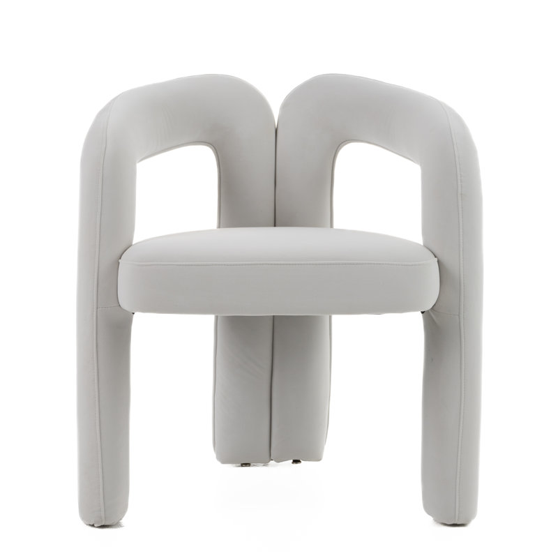 Chaise avec accoudoirs en velours à dossier en lattes