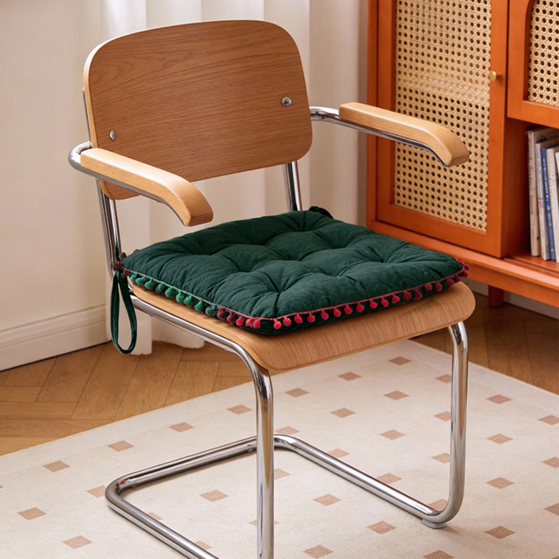 40 x 40cm Thick Padded Chair Cushion, Dark Green