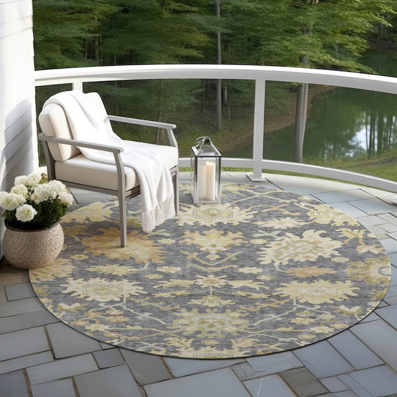 Tapis d'intérieur / extérieur gris Louis , 2'3" x 7'6"