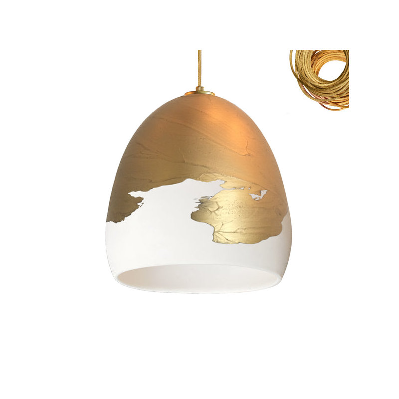 Architect 1 - Light Pendant, UL Listed for Dry Locations, LED Bulb Included, White & Brass Ombre
