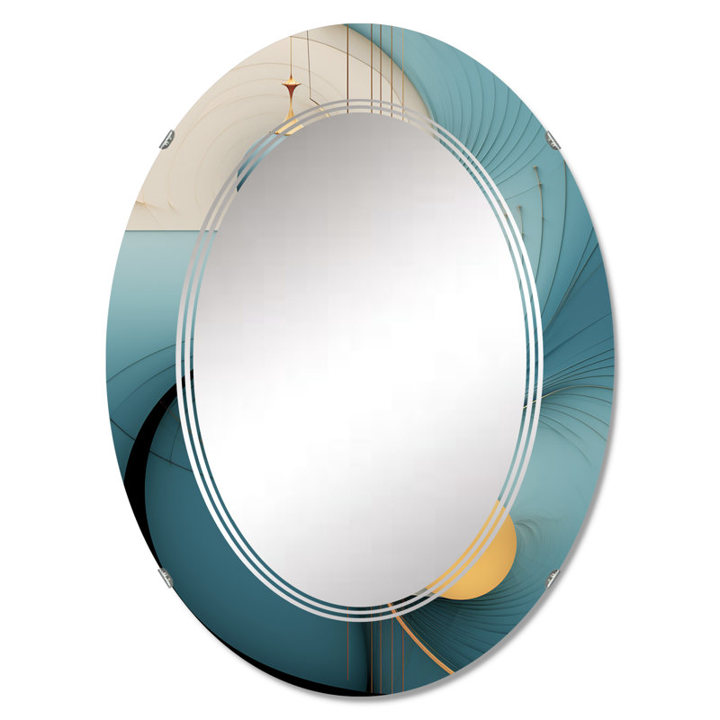 Manzanillo - Miroir mural moderne ovale, 36 po x 24 po