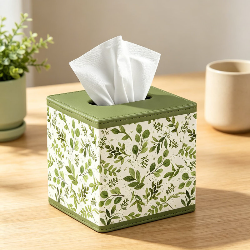 Couvre-boîte à mouchoirs en tissu de printemps avec fermeture magnétique