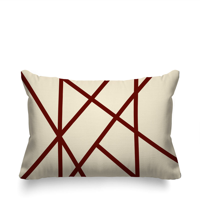 Tabor Reversible Indoor/Outdoor Rectangular Pillow, Rectangle 14"H x 20"W, Red