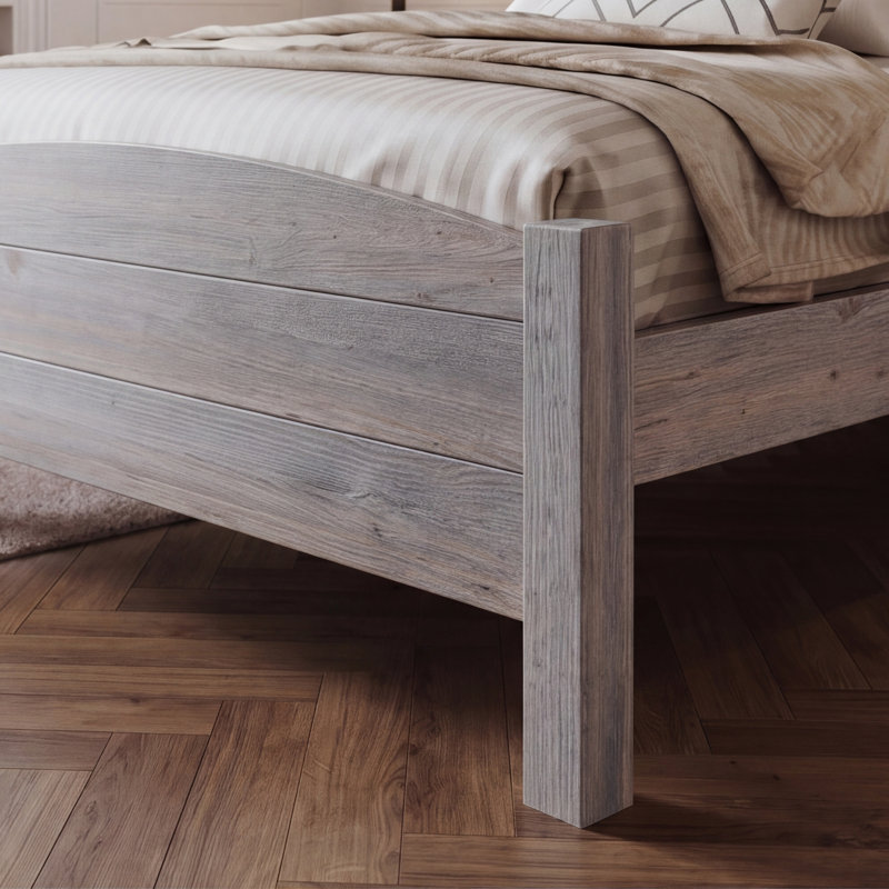 Cadre de lit Anakin, 85" x 85", Bois gris