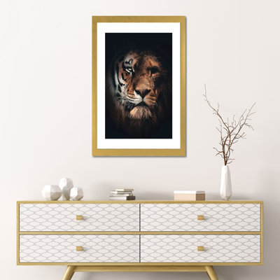 Demi-tigre, demi-lion par Zenja Gammer - reproduction de photo