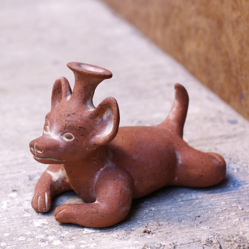 Sculpture en céramique xoloitzcuintli companion Zhane