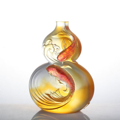 Crystal Koi Hulu Gourd Figurine | Waters of Abundance