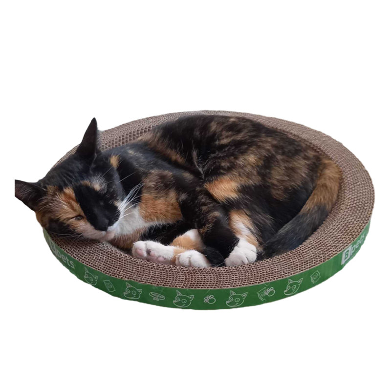 Round Brown Cardboard Cat Scratching Pad