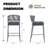 28" Outdoor Aluminum Counter Height Bar Stools with Footrest-1308693948