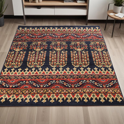 Tapis d'intérieur 100% polypropylène à motif floral abstrait Albata