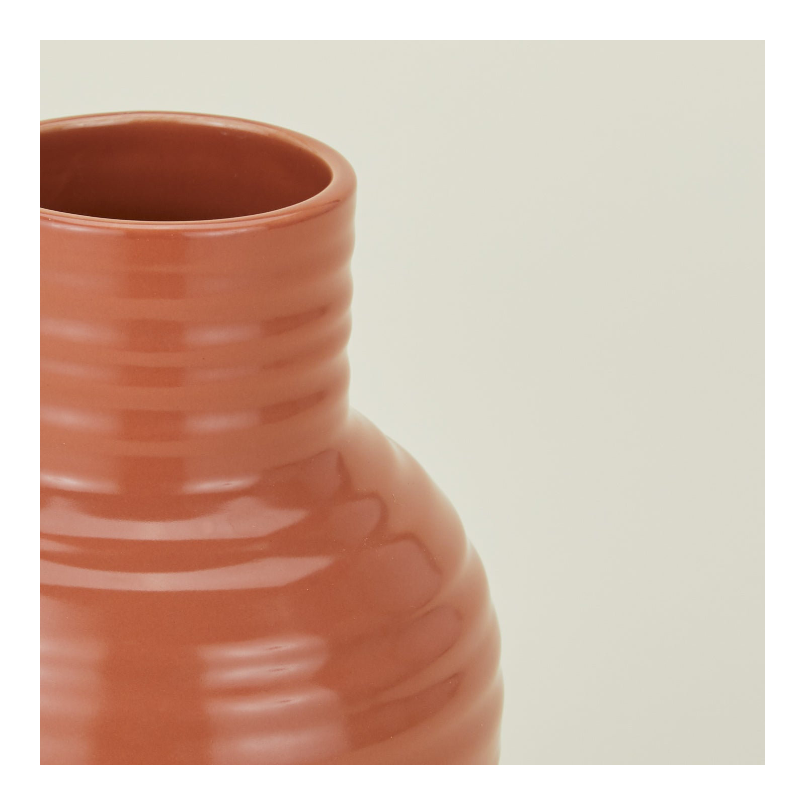 Essential Stoneware Table Vase, 7.5" H x 5.25" W x 5.25" D, Red