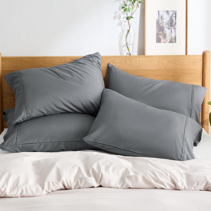 Ensemble de 4 taies d'oreiller de literie - Housse de coussin en microfibre de polyester, Taies d'oreiller pour grand lit