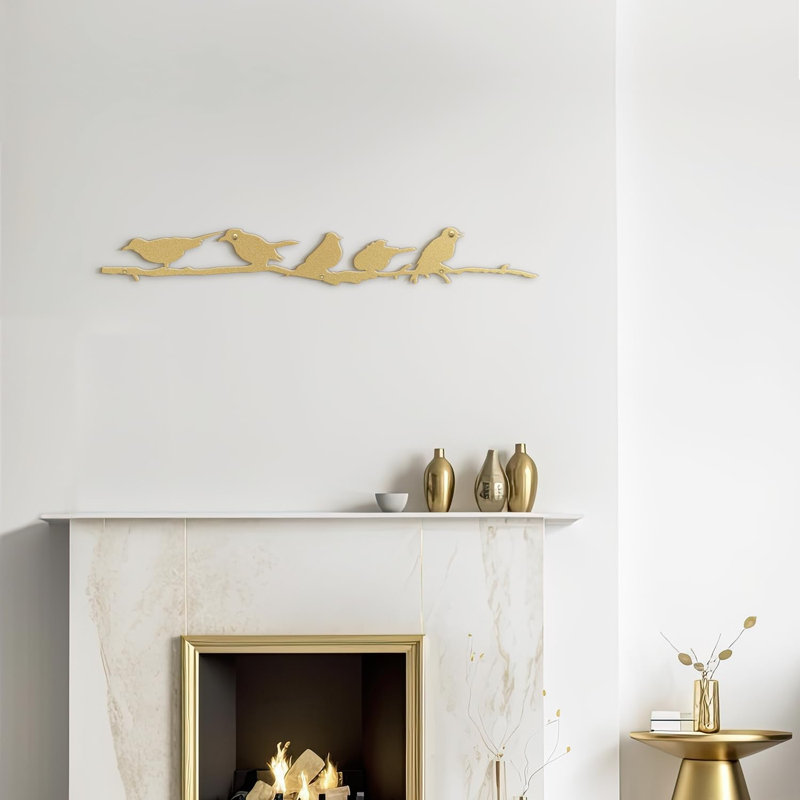 Wall Decor Metal, Gold, 4" H x 24" W x 0.05" D