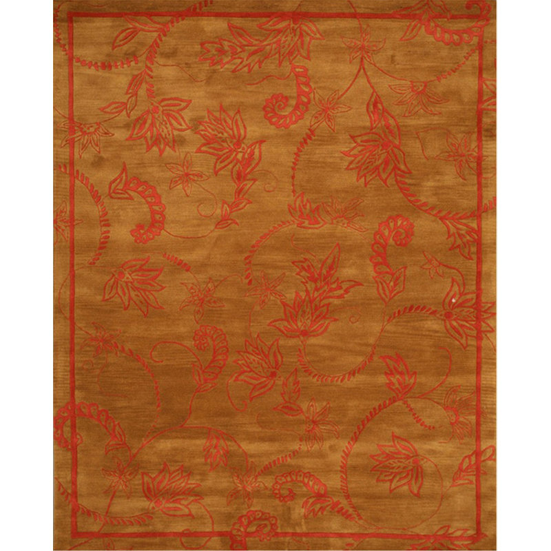 Tapis contemporain brun en laine touffeté à la main Bridgeman