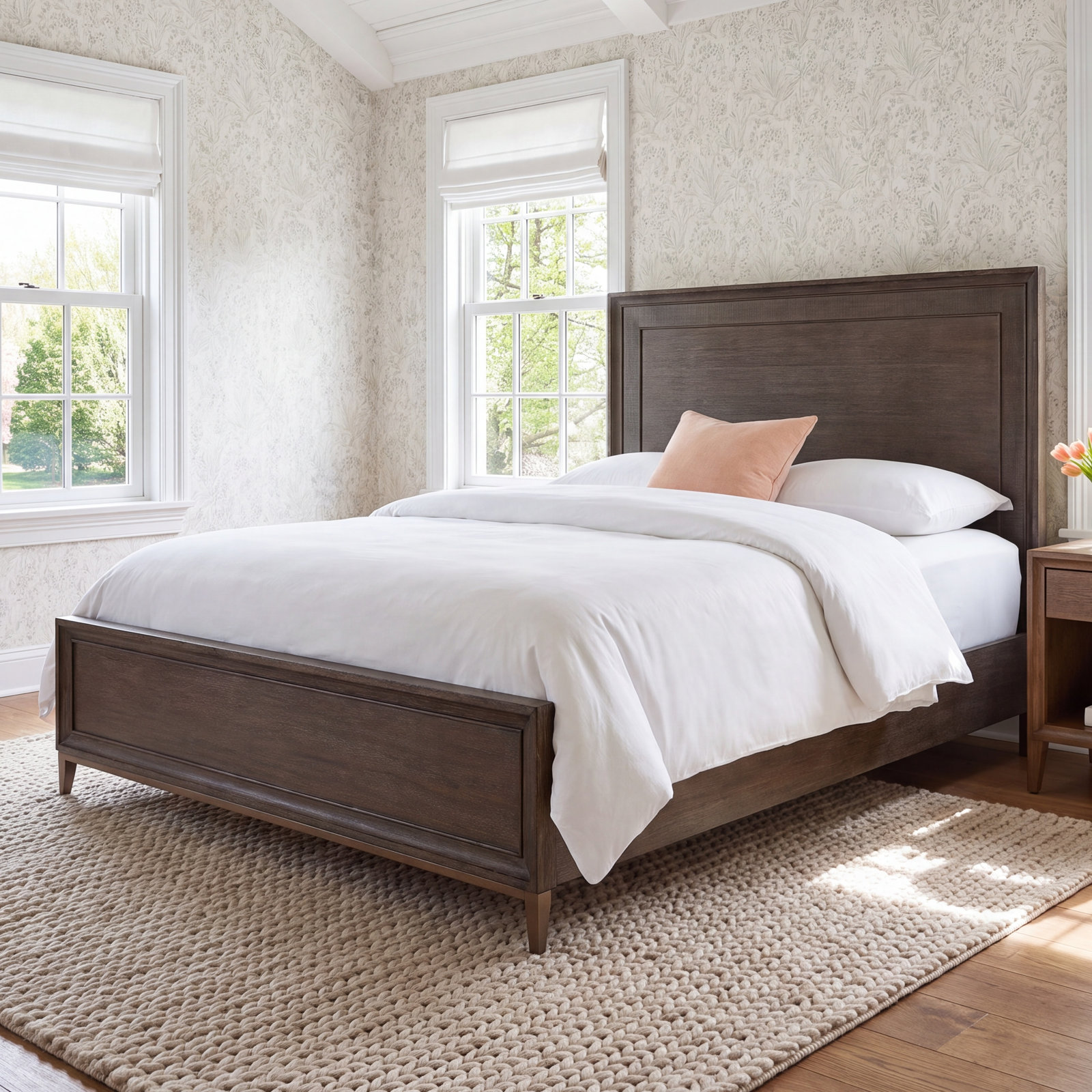 Saratoga Panel Oak Bed, King