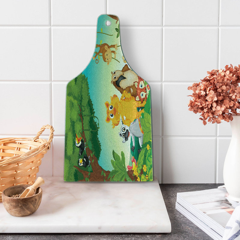 Multicolore planche à découper en verre trempé Ambesonne