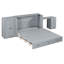 Grand lit gris avec option, espace spacieux et armoire intégrée / bureau polyvalent pour le port, grand espace de rangement combiné