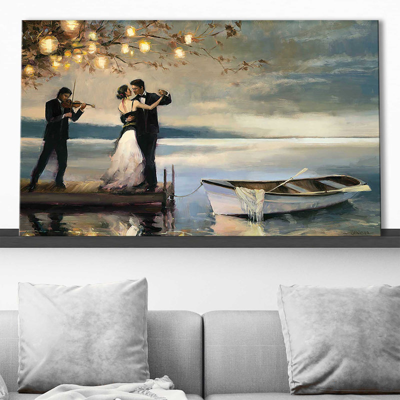 «Twilight Romance» par Steve Henderson - Peinture, Toile tendue, H 24 po x l 40 po, Sans cadre