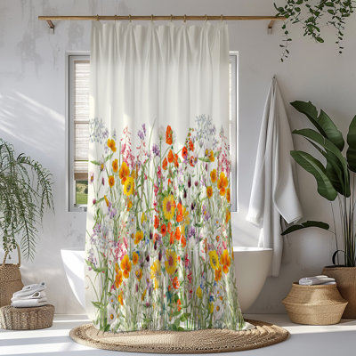 Yellow Wildflower Patch Shower Curtain